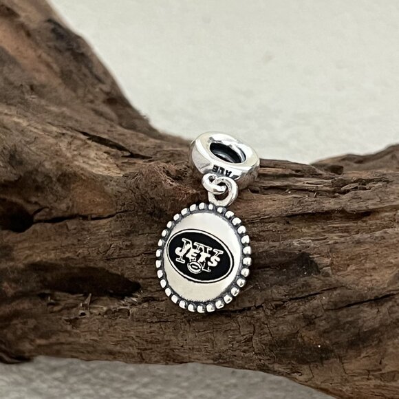 Pandora NFL Football New York Jets S925 Silver Dangle Charm - Picture 3 of 4